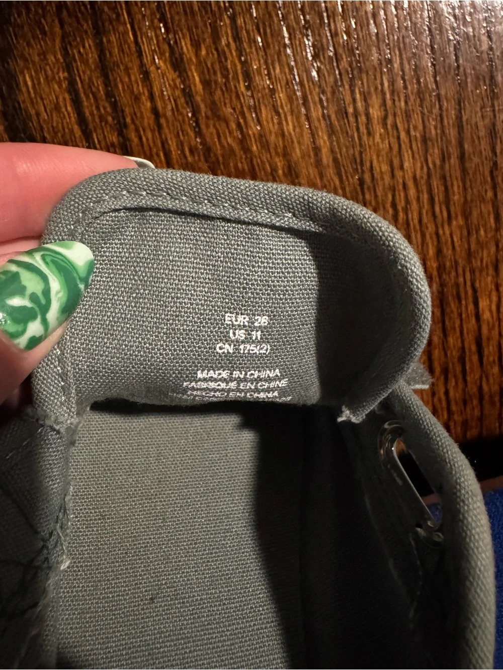 H&M Kids Olive Canvas Velcro Sneakers with Cream Soles